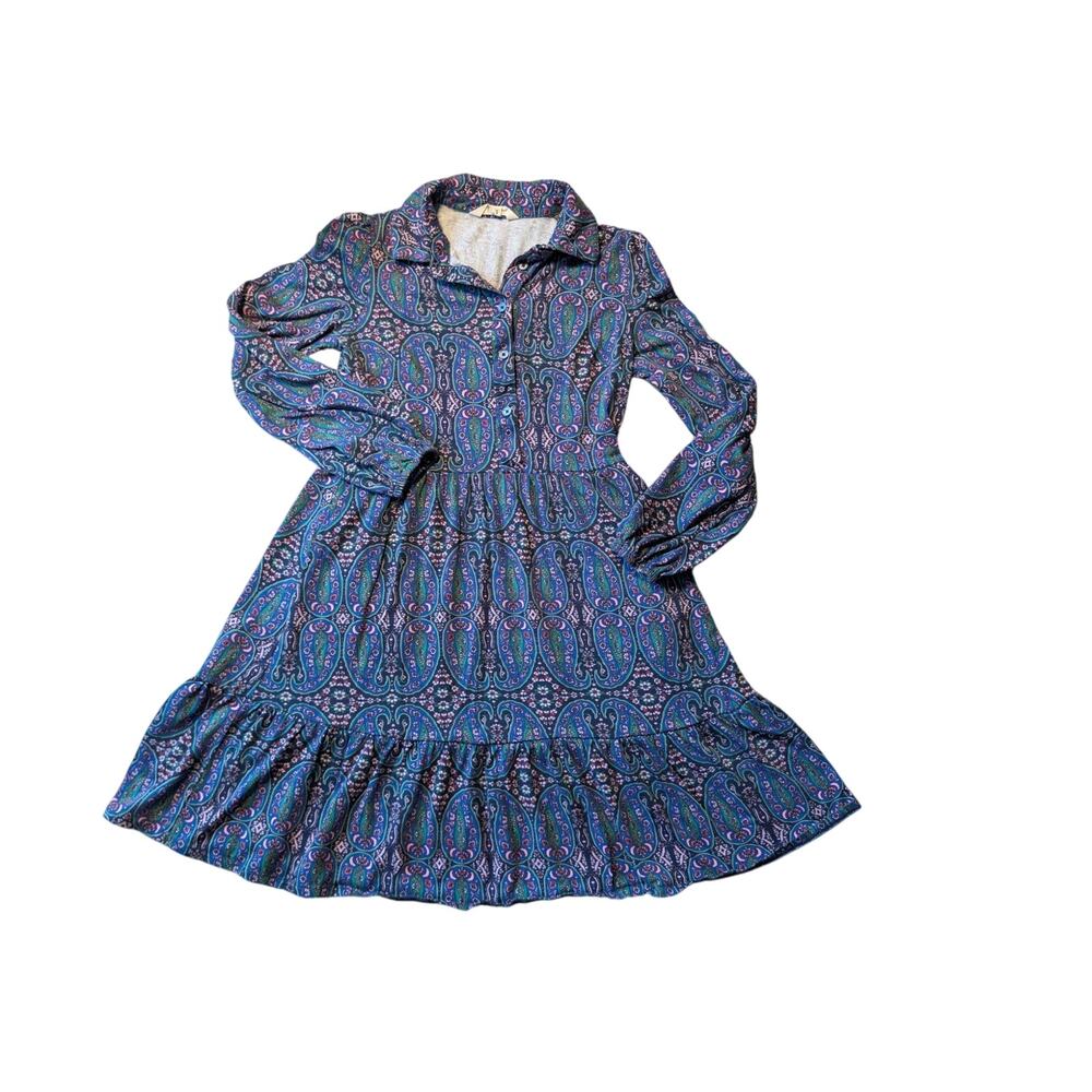 Boden Women's Multicolor Paisley Modal Blend Long Sleeve Dress Size US 2R